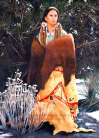 Girl in Painted Buffalo Robe - by Barbara Sullivan